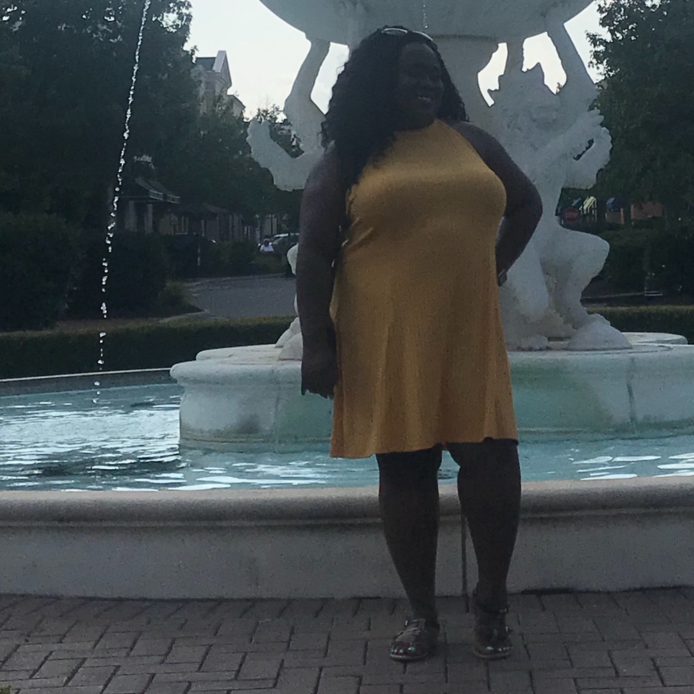 Yellow Halter Tie Dress